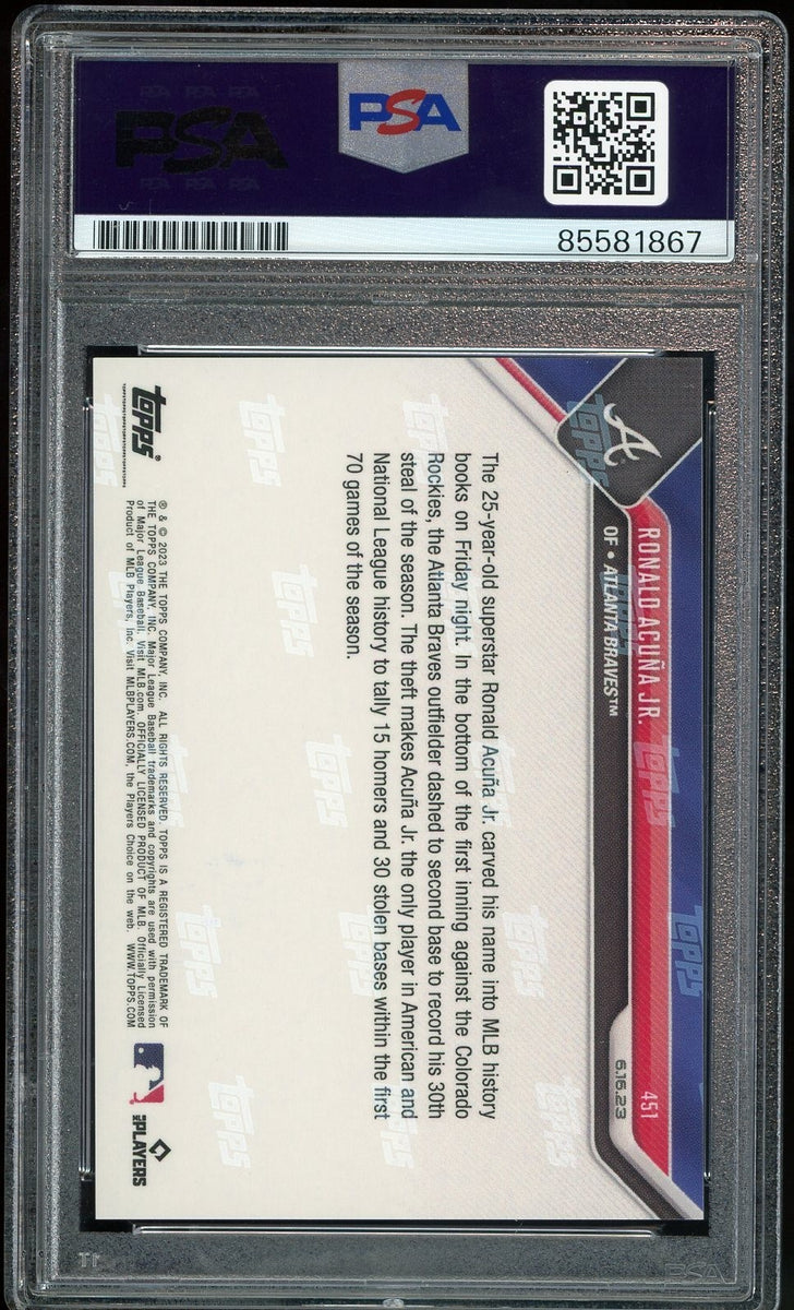 ブレーブス アクーニャJr  直筆サインフォト 2023 NL MVP 証明有 Ronald Acuna Jr. Braves Signed 