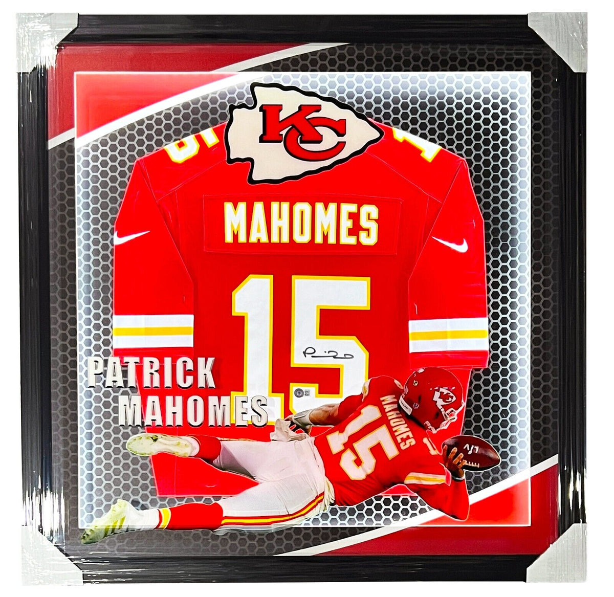 Framed Patrick Mahomes Framed Jersey LED Lights Kansas City Chiefs Signed