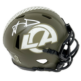 Aaron Donald Los Angeles Rams Signed Riddell Salute to Service Mini Helmet BAS
