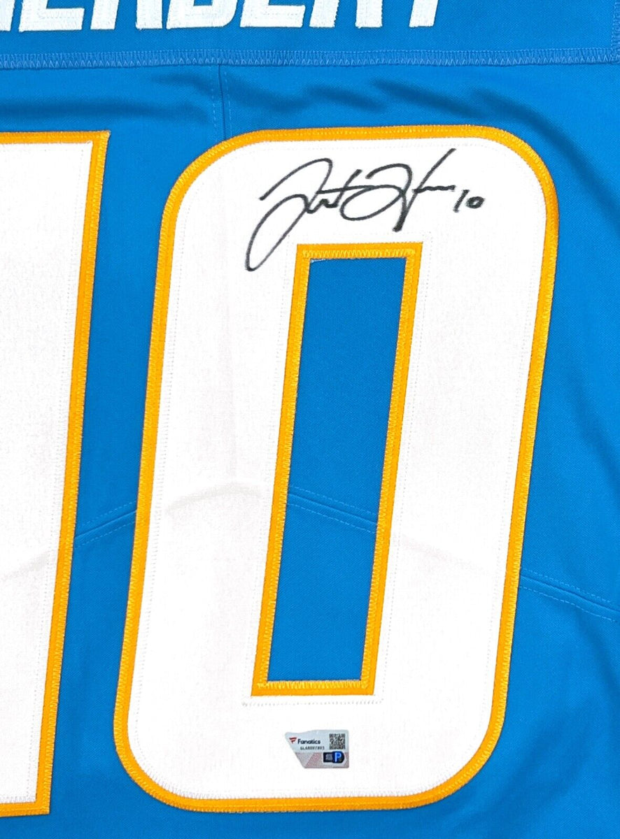 Justin Herbert Signed Framed Chargers Nike Football Jersey