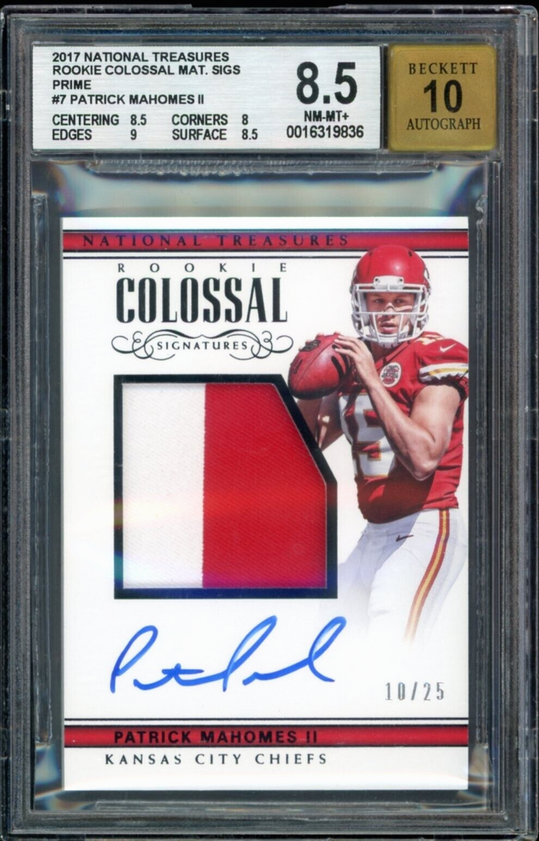 2017 National Treasures Prime Patch RPA #/25 Patrick Mahomes BGS 8.5/1 –  Diamond Legends Online