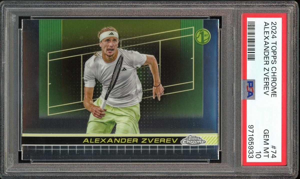 2024 Topps Chrome Tennis #74 Alexander Zverev RC 1st PSA 10 GEM