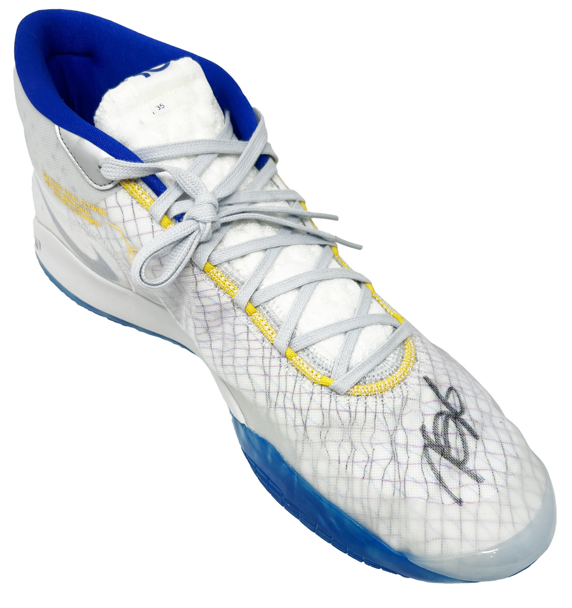 Nike zoom kd 12 white/game royal/amarillo men's basketball shoe clearance