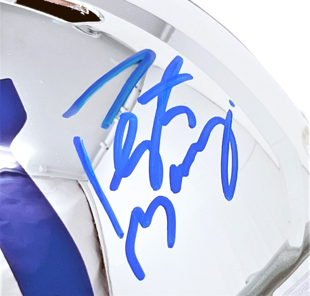 PEYTON MANNING COLTS AUTOGRAPHED CHROME SPEED REPLICA HELMET SIGNED IN