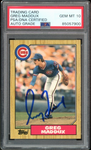 1987 Topps Traded #70T Greg Maddux Cubs On Card PSA/DNA Auto GEM MINT 10