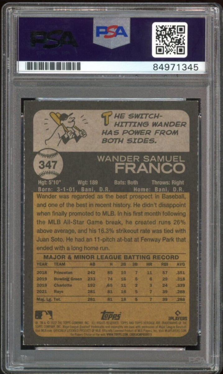 Wander Franco 2022 TOPPS HERITAGE ROOKIE RC #347 TAMPA