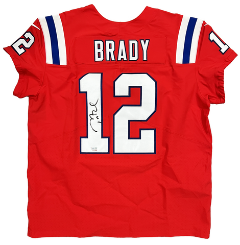Tom Brady New England Patriots Signed Nike Red Throwback Elite Jersey Fanatics