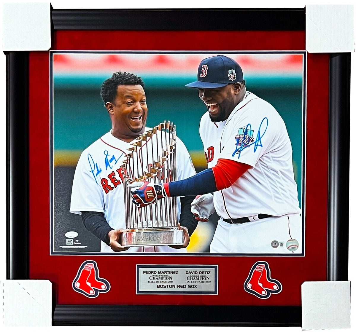 David Ortiz Home Run Swing Boston Red Sox Autographed 16 x 20 Framed  Baseball Photo