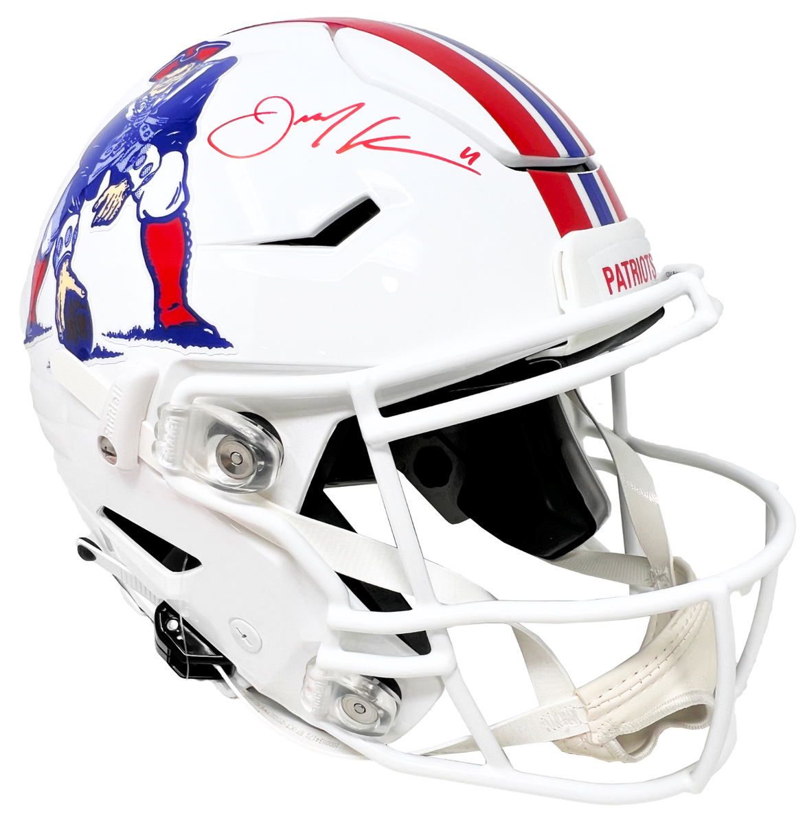 Julian Edelman Signed Patriots FS Salute to Service Speed Replica Helmet JSA