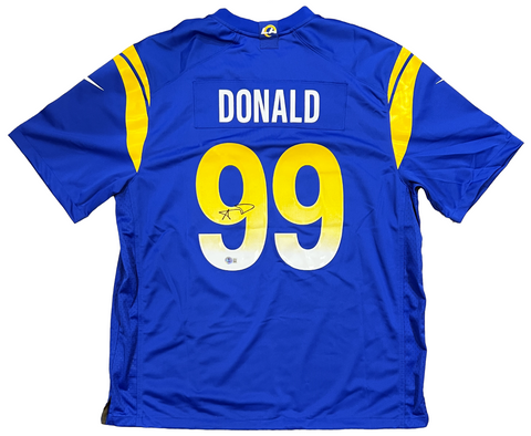 Aaron Donald Los Angeles Rams Signed Blue Nike Game Jersey BAS Beckett