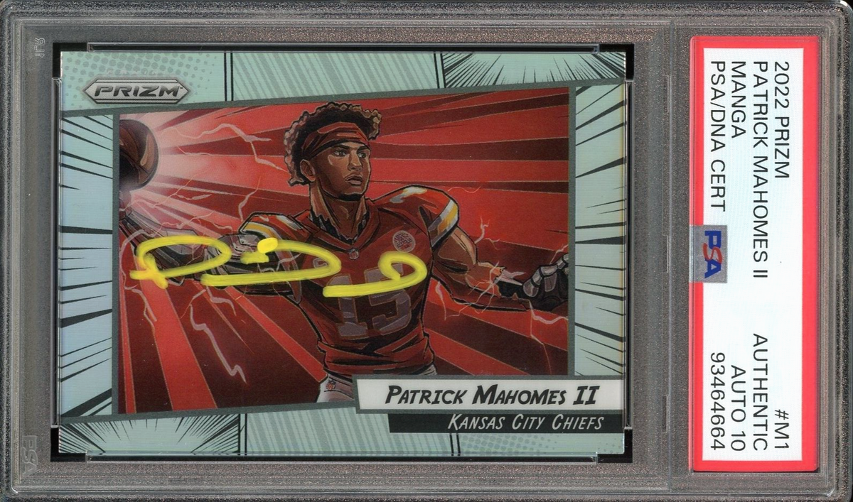 2022 Panini Prizm Manga Silver Patrick Mahomes On Card PSA/DNA