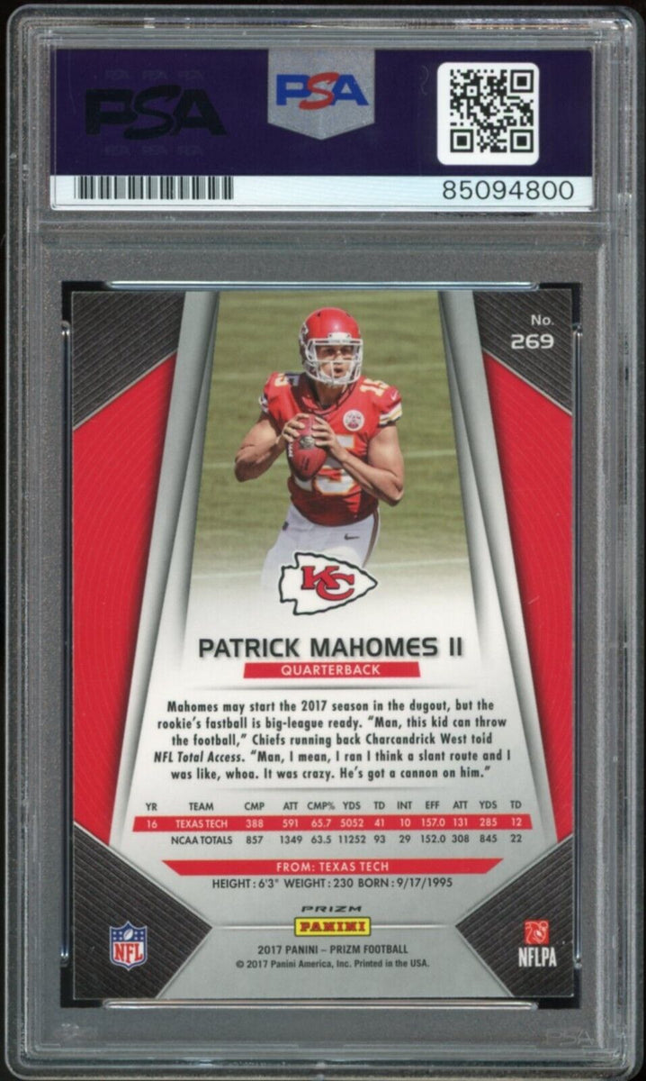 2017 Panini Prizm Camo Prizm #269 Patrick Mahomes II Rookie Card (#15/25) –  Jersey Number – PSA GEM MT 10 – Pop 5 on Goldin Auctions