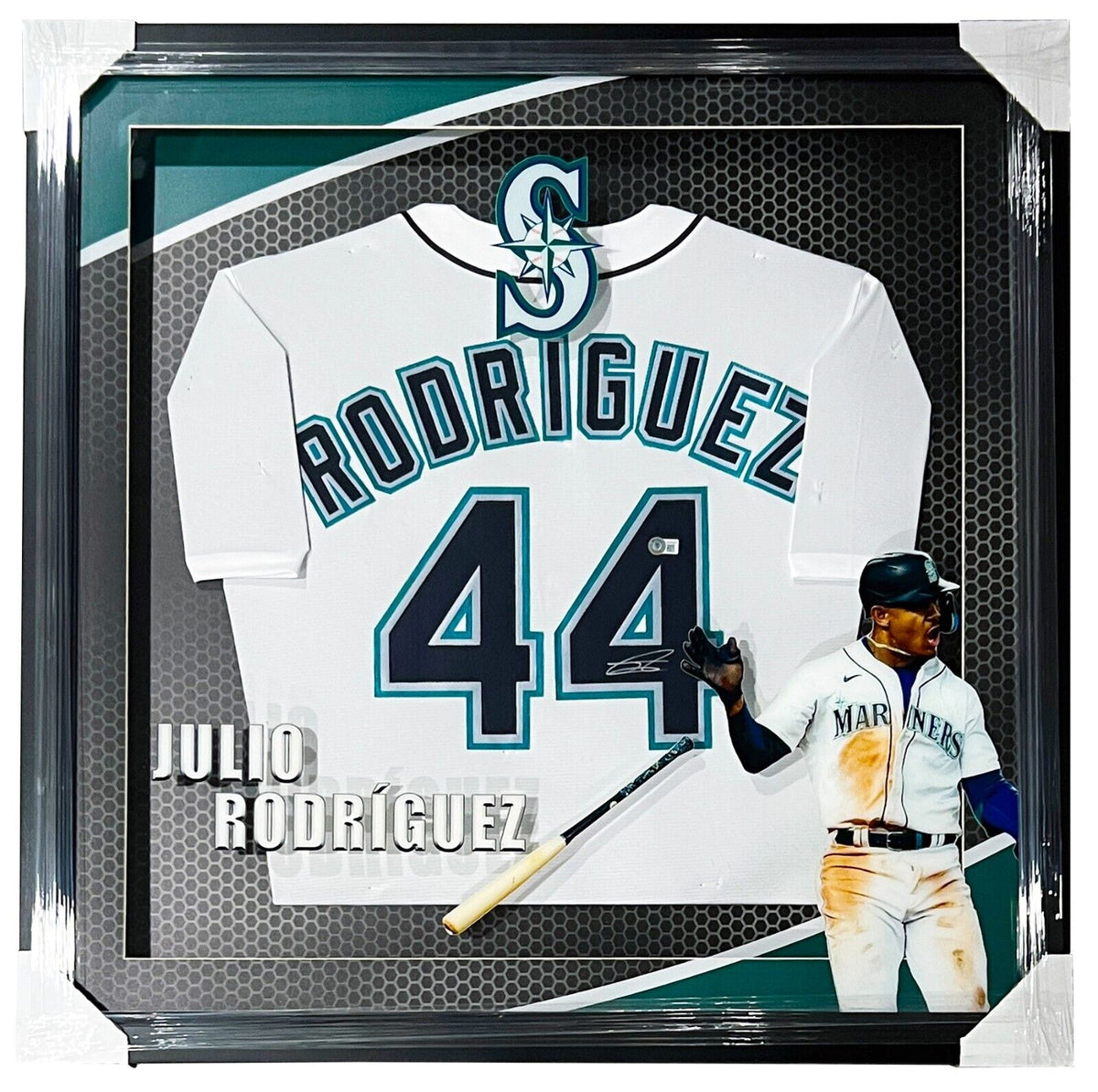 Seattle Mariners Julio Rodriguez Autographed Framed White Nike Jersey  Beckett
