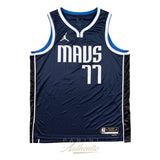 Luka Doncic Mavericks Signed Authentic Blue Nike Jordan Swingman Jersey Panini