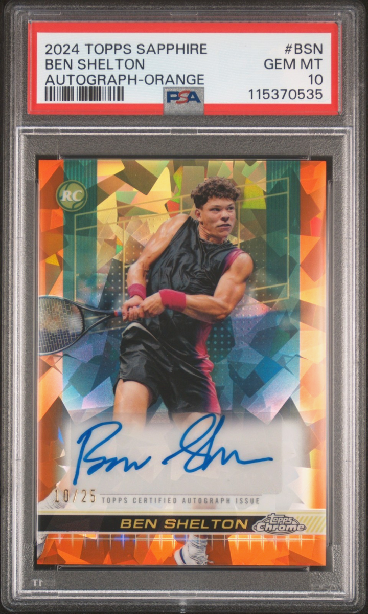 2024 Topps Chrome Sapphire Tennis Orange /25 Ben Shelton RC Auto