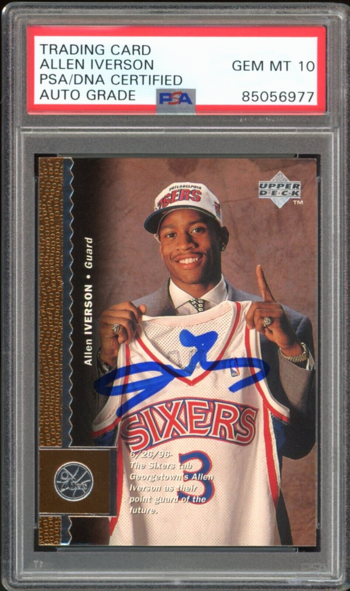 1996 Upper Deck #301 Allen Iverson RC Rookie On Card PSA/DNA