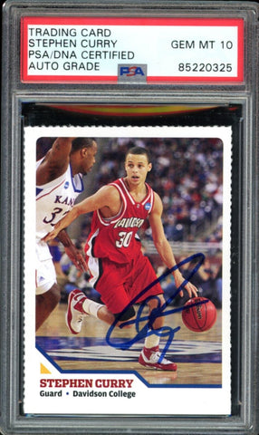 2008 SI for Kids #304 Stephen Curry RC On Card PSA/DNA Auto GEM MINT 10
