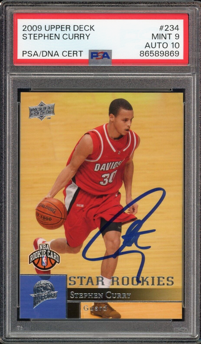 2009 Upper Deck #234 Stephen Curry RC On Card PSA 9/10 Auto MINT