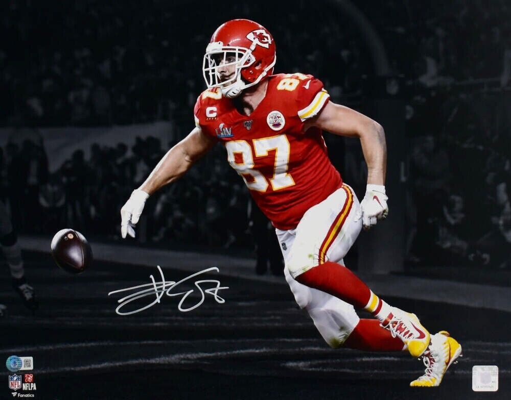 Travis Kelce Signed Custom Framed Kansas City Chiefs Jersey