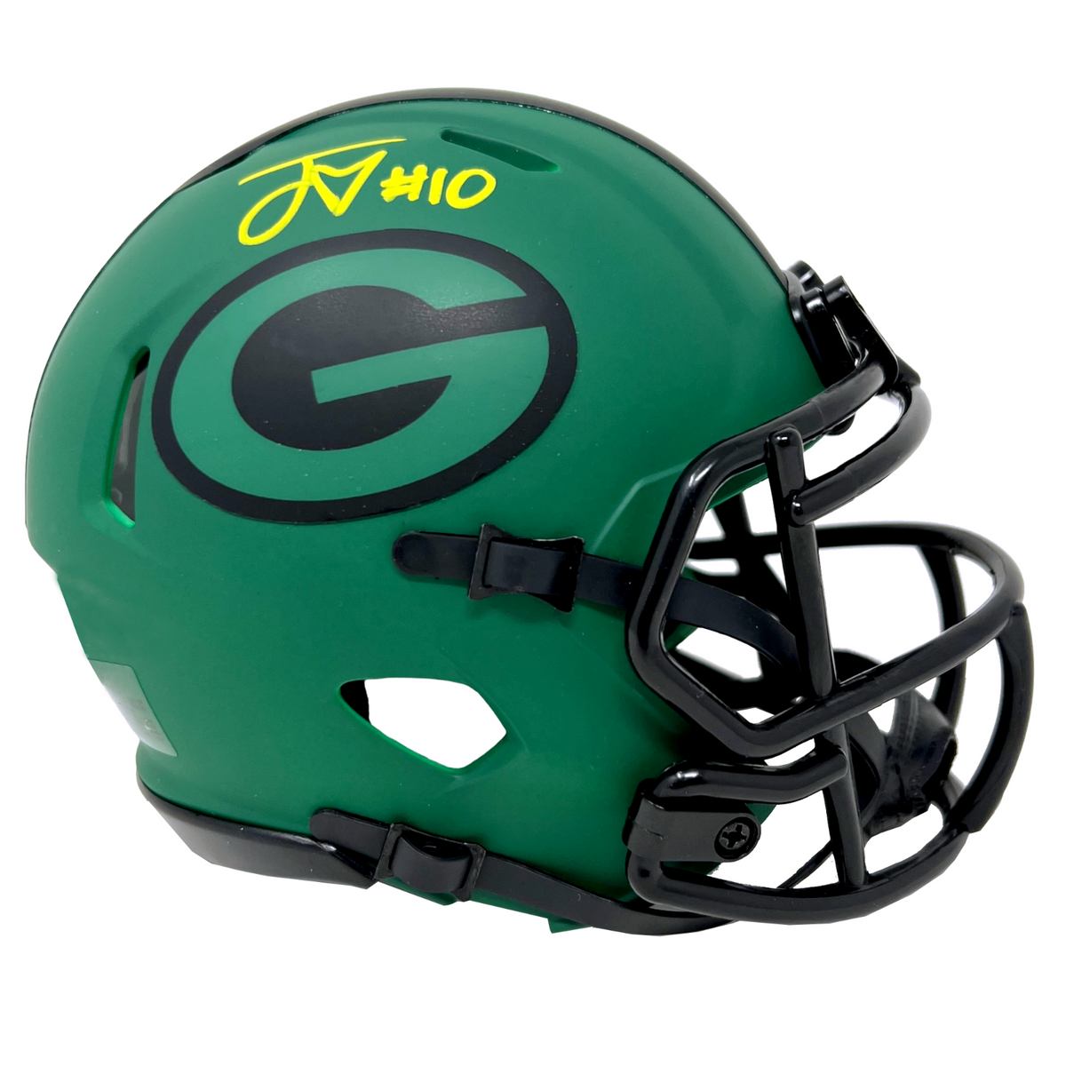 Jordan Love Green Bay Packers Signed Yellow Ink Riddell Rave Mini