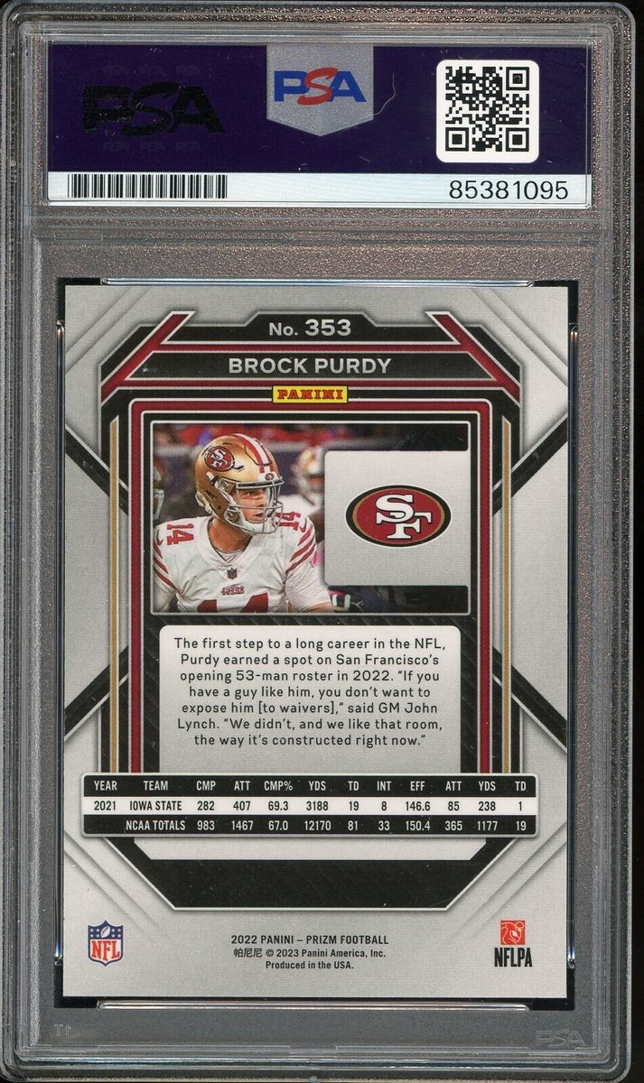 【PSA10】Panini Prizm 2022 Auto ヌートバー RC 2022 Panini Prizm #353 Brock Purdy RC Rookie On Card PSA/DNA