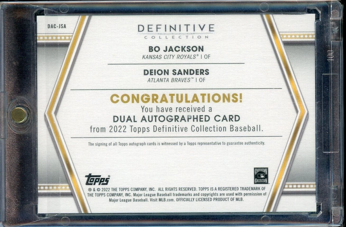 2022 Topps Definitive Bo Jackson & Deion Sanders Dual On Card Auto /35 –  Diamond Legends Online