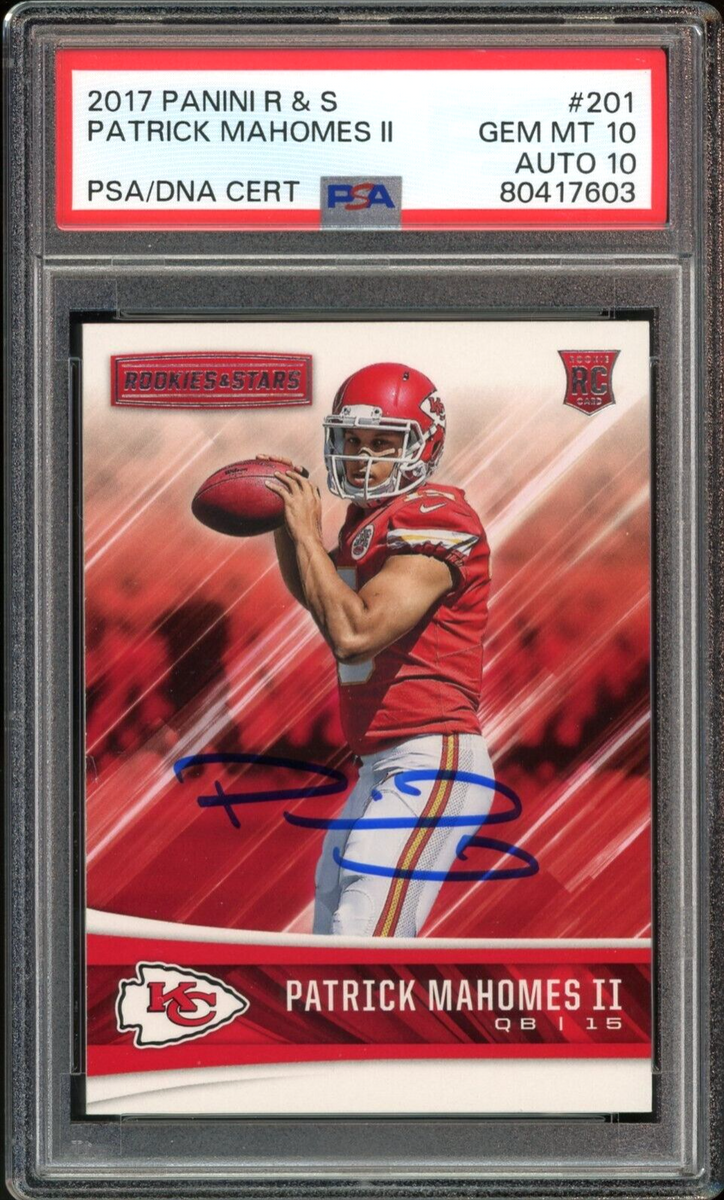 Patrick Mahomes Autographed 2017 Panini Crown Royale Silhouette Jersey  Relic PSA Gem Mint 10 Auto