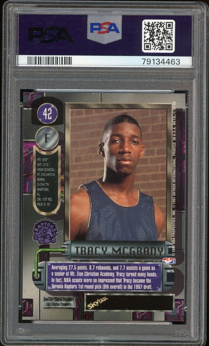 1997 Metal Universe #42 Tracy McGrady RC Rookie On Card PSA 10/10