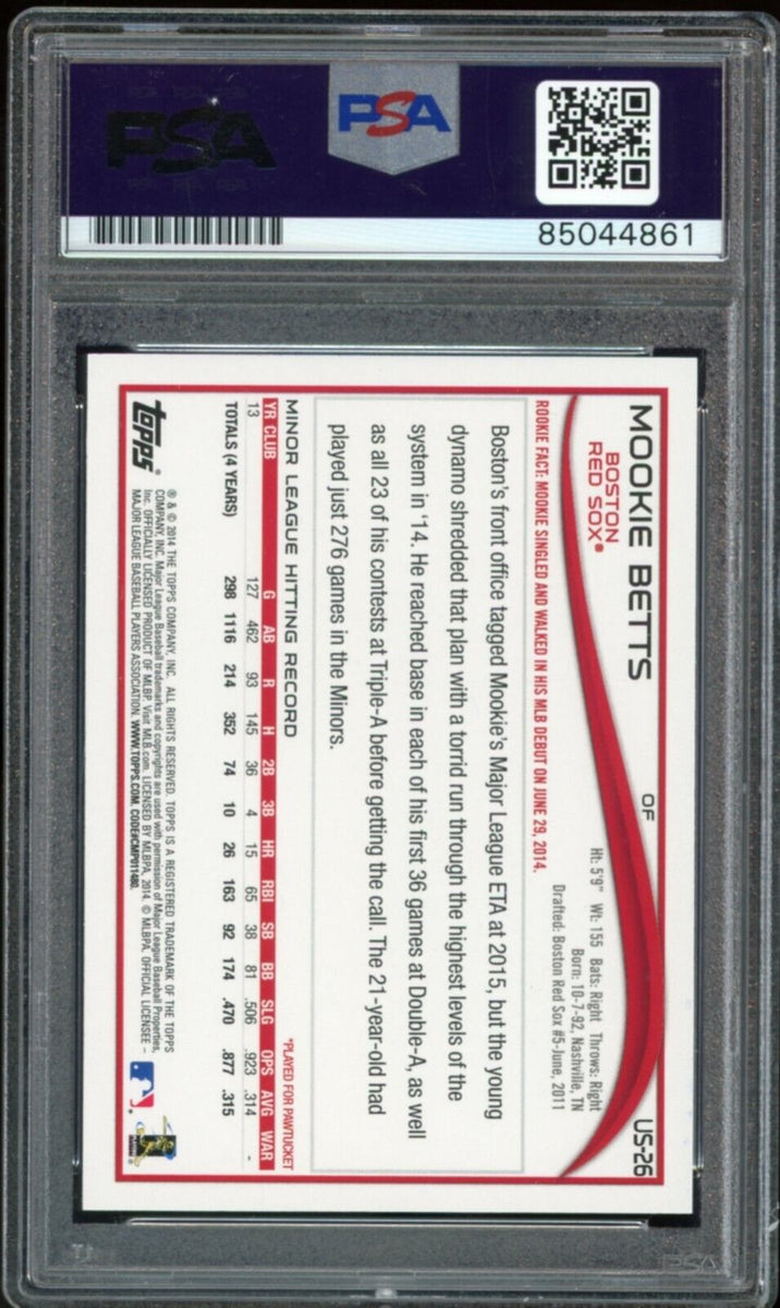 Mookie Betts 2014 Topps Update #US26A RC (PSA 10)