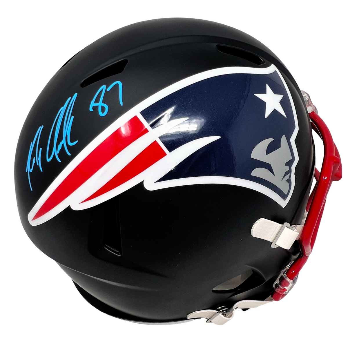 Rob Gronkowski New England Patriots Signed Flat Black Replica Helmet J –  Diamond Legends Online