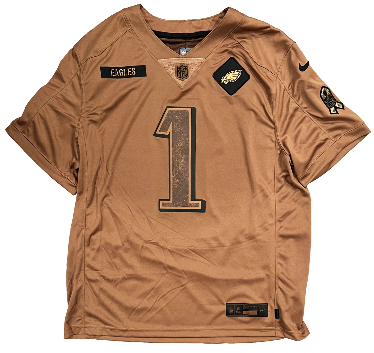 Jalen Hurts Philadelphia Eagles Signed Salute to Service Nike Game Jersey BAS