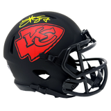 Travis Kelce Kansas City Chiefs Signed Riddell Eclipse Mini Helmet BAS Beckett