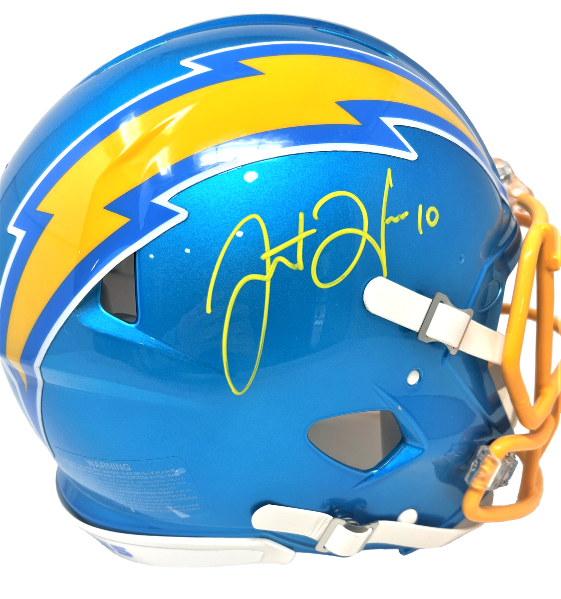 LA Chargers JUSTIN HERBERT Signed Riddell SALUTE Speed Mini Helmet AUTO -  BAS