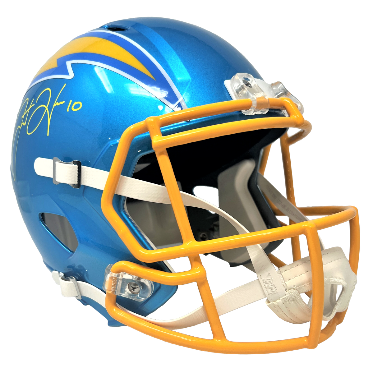 JUSTIN HERBERT signed LOS ANGELES CHARGERS Salute to Service Mini Helmet -  BAS