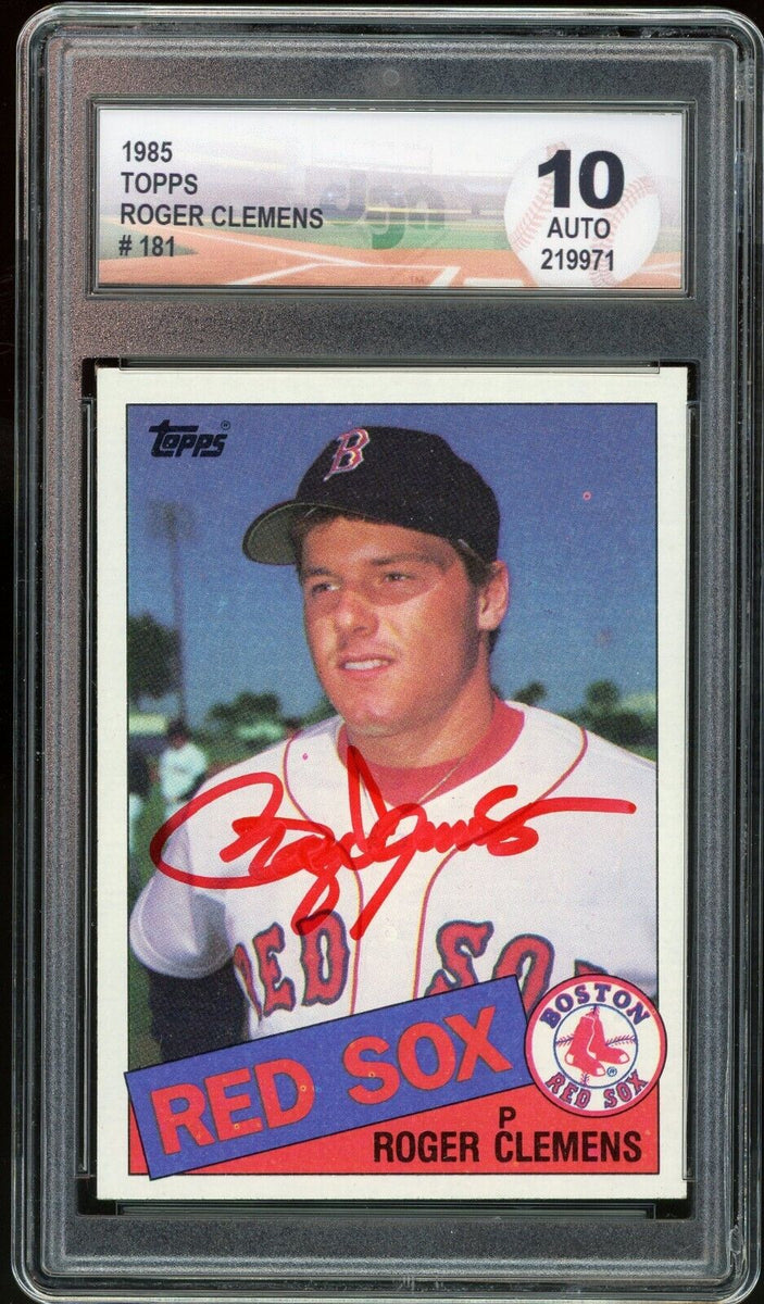 Roger Clemens Signed Boston Red Sox 1985 Topps Rookie Baseball