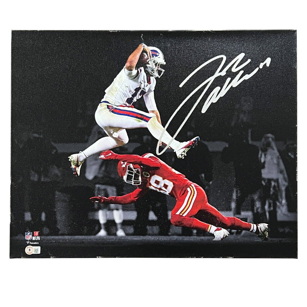 Josh Allen Buffalo Bills Signed Leap Over Spotlight 16x20 Matted & Fra –  Diamond Legends Online