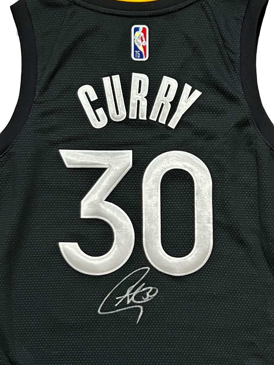 Stephen Curry Warriors Signed 75th Anniversary Black Swingman Nike Jer –  Diamond Legends Online