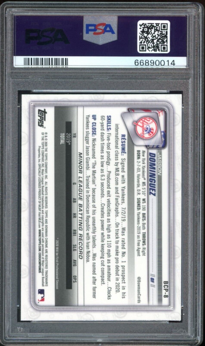  2020 Bowman CHROME Prospects - Jasson Dominguez - 1st Official  Bowman Chrome Card - New York Yankees Baseball Rookie Card RC #BCP8 :  Collectibles & Fine Art