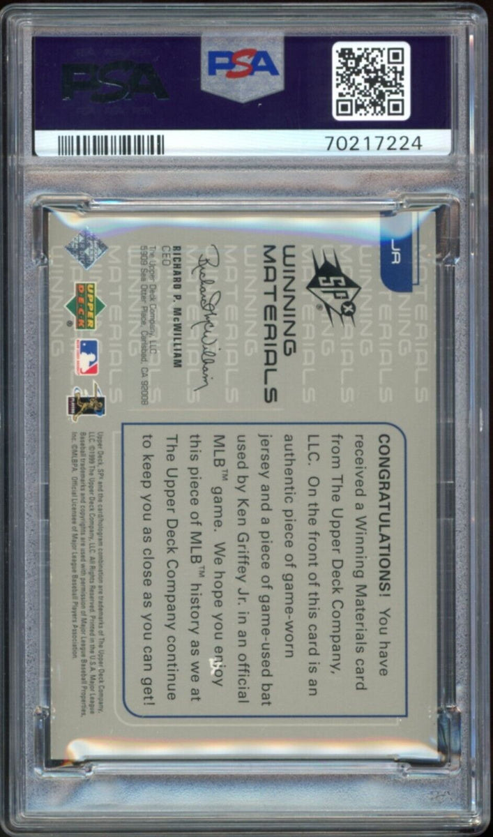 1999 SPx Winning Material #JR Ken Griffey Jr. On Card PSA Authentic Au Diamond Legends Online 1999 SPx Winning Material #JR Ken Griffey Jr. On Card PSA Authentic Au Diamond Legends Online