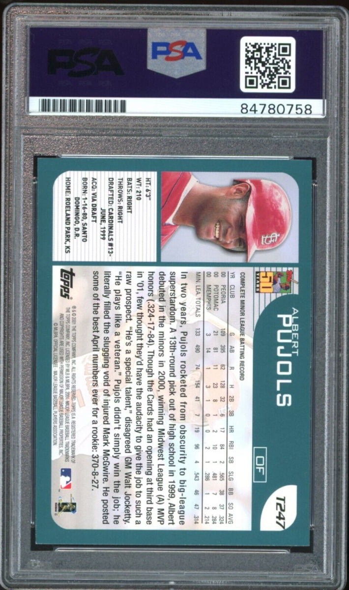 2001 Topps Traded #T247 Albert Pujols RC Rookie On Card PSA/DNA