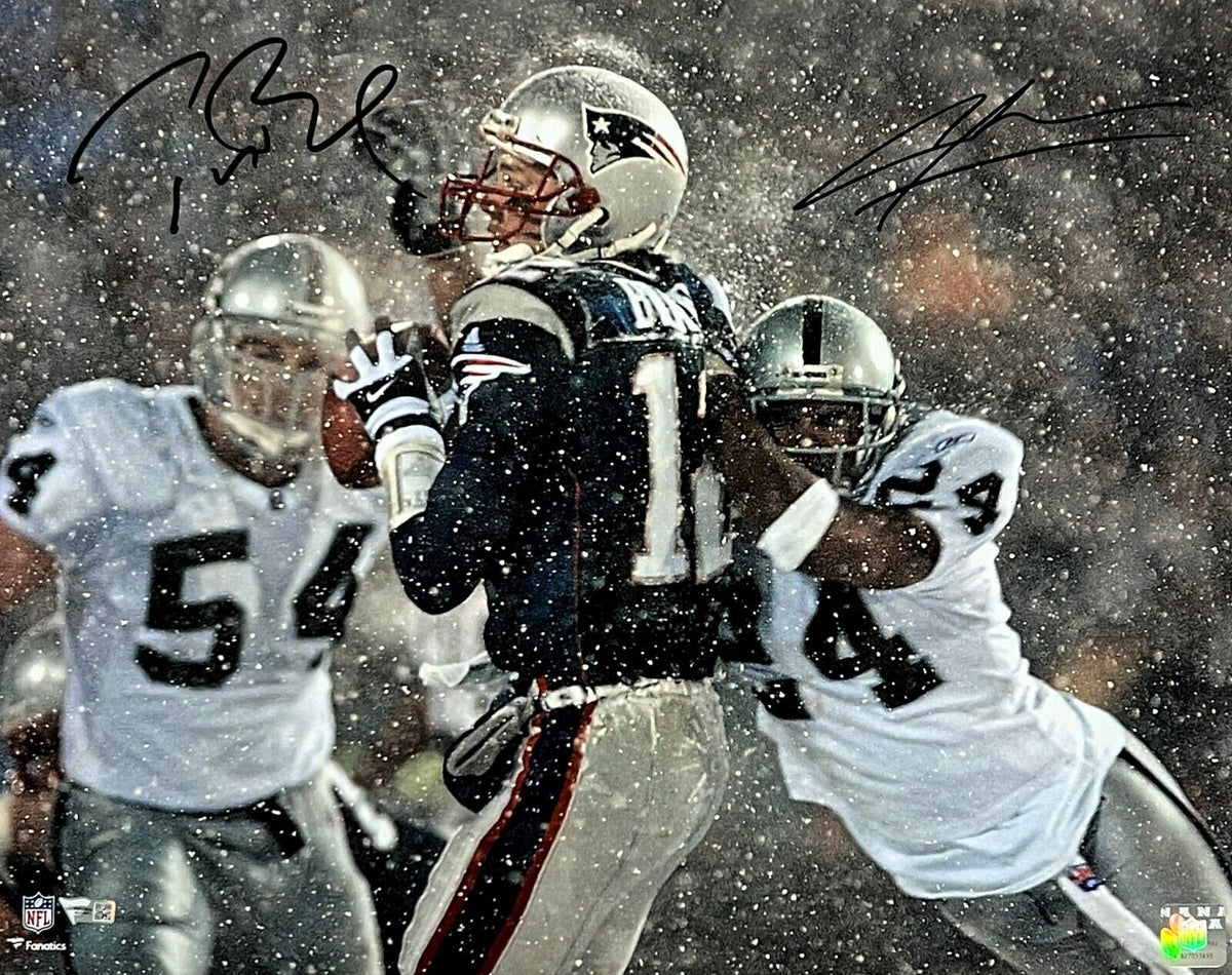 Tom Brady Charles Woodson Dual Signed Patriots Raiders Tuck Rule 16x20  Fanatics