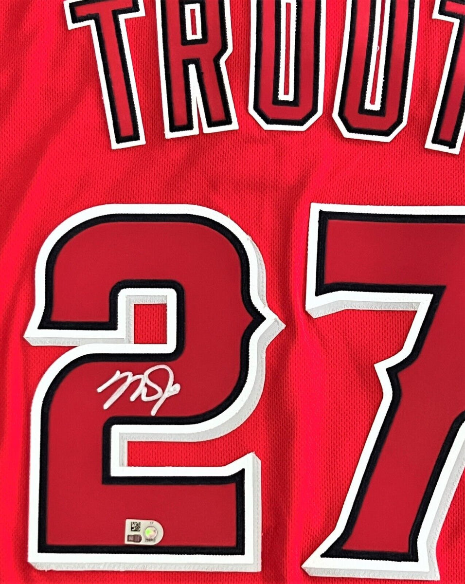 Mike Trout Los Angeles Angels Autographed Red Nike Authentic Jersey