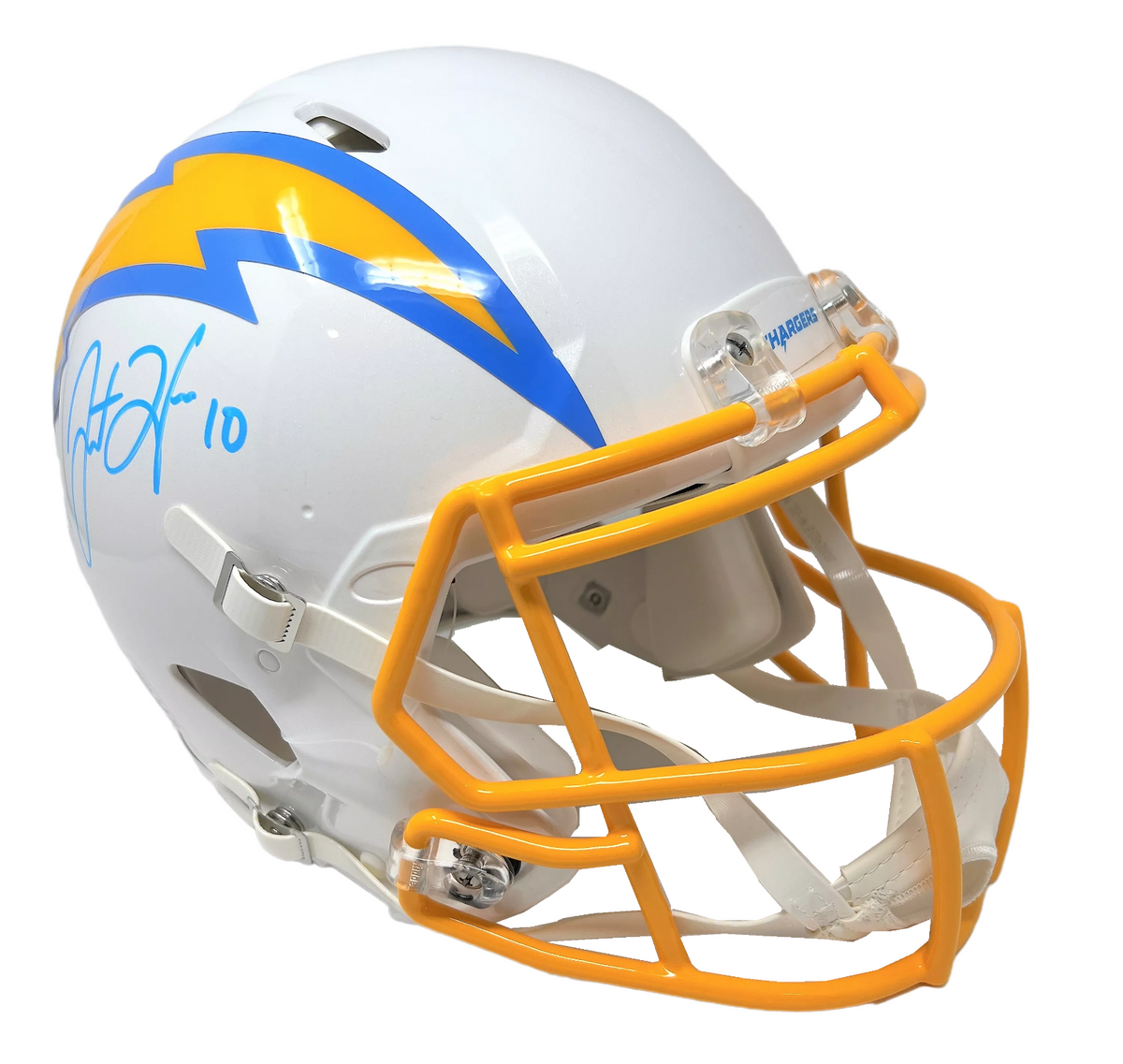 Justin Herbert Autographed Los Angeles Chargers Flash Blue Full Size  Authentic Speed Helmet Beckett BAS QR Stock #199334 - Mill Creek Sports