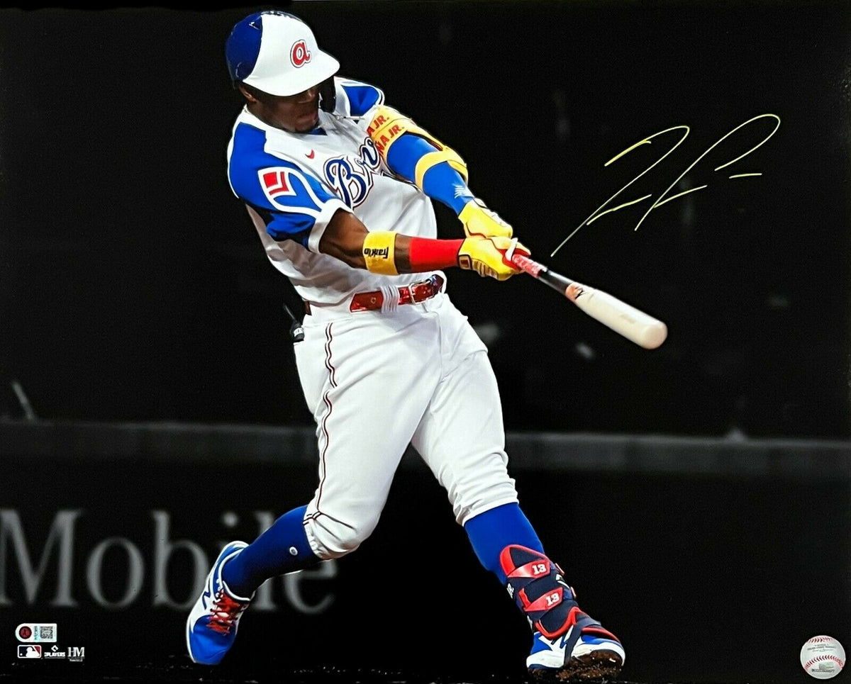 Framed Autographed/Signed Ronald Acuna Jr. Atlanta Braves 16x20