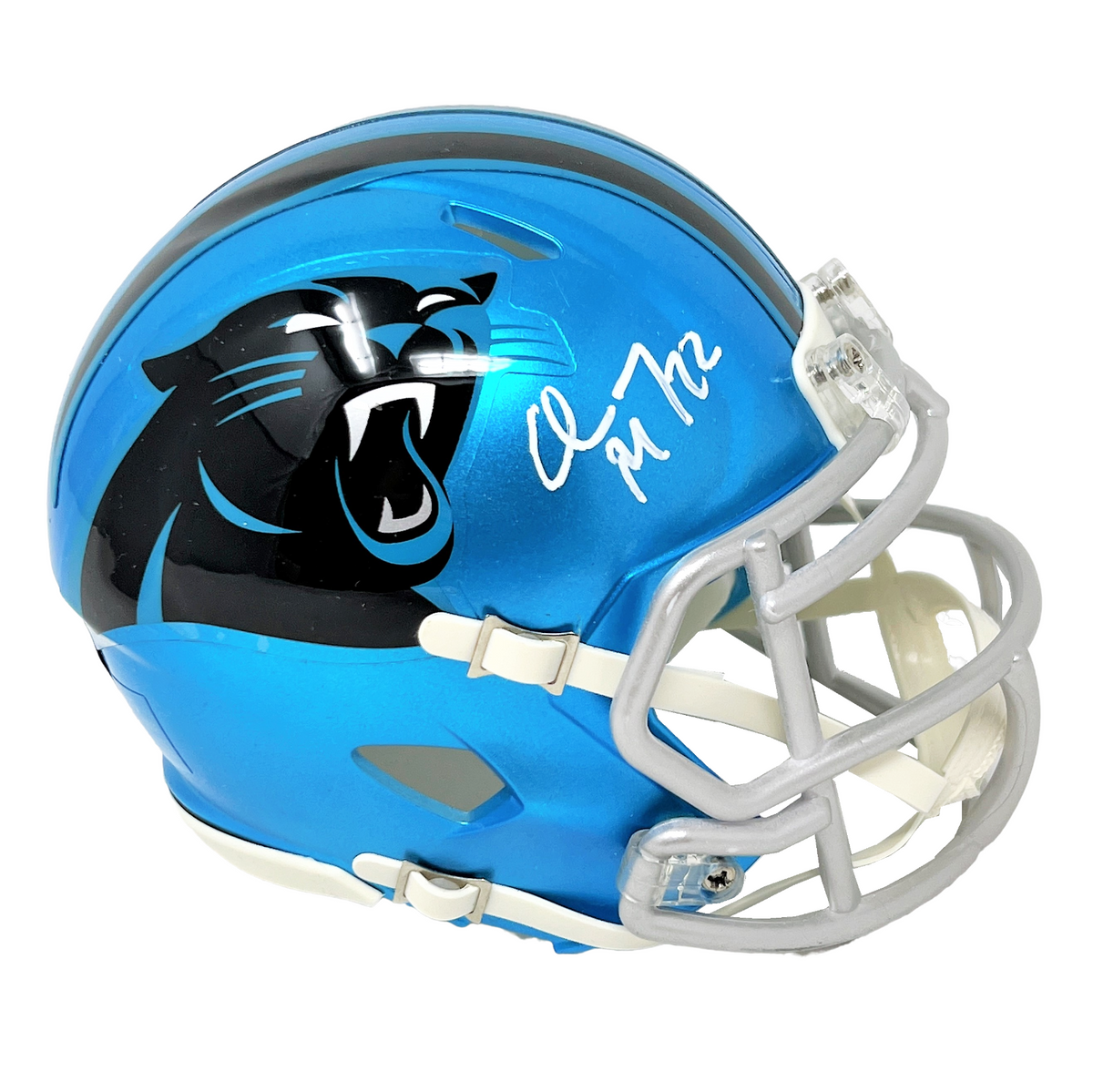 Christian McCaffrey Carolina Panthers Signed Riddell Flash Mini Helmet BAS