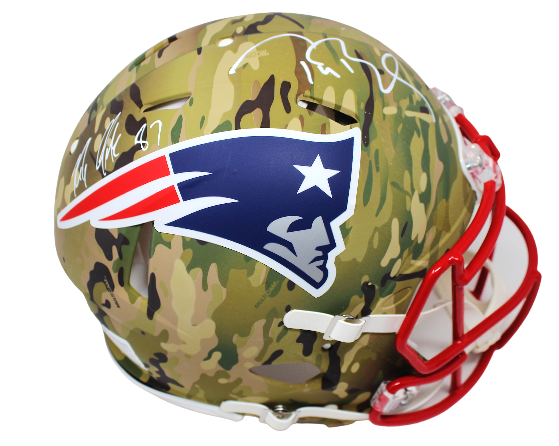 Tom Brady Signed New England Patriots Speed Authentic Camo NFL Helmet