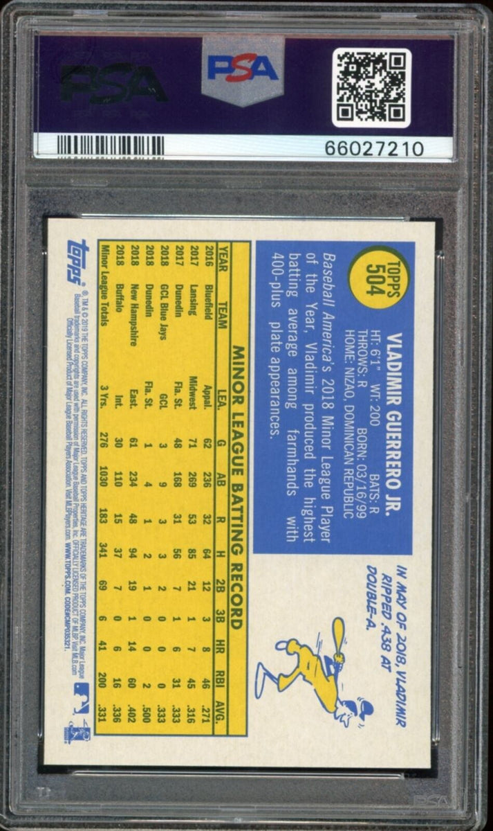 Vladimir Guerrero Jr. Graded 10 Topps Heritage Baseball Card 