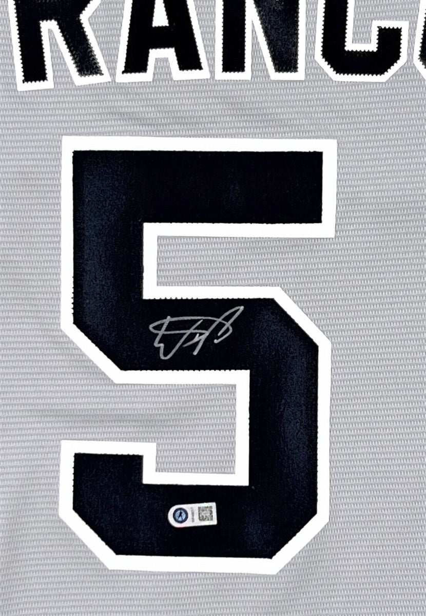 Nike / Men's Tampa Bay Rays Wander Franco #5 Gray Cool Base Jersey