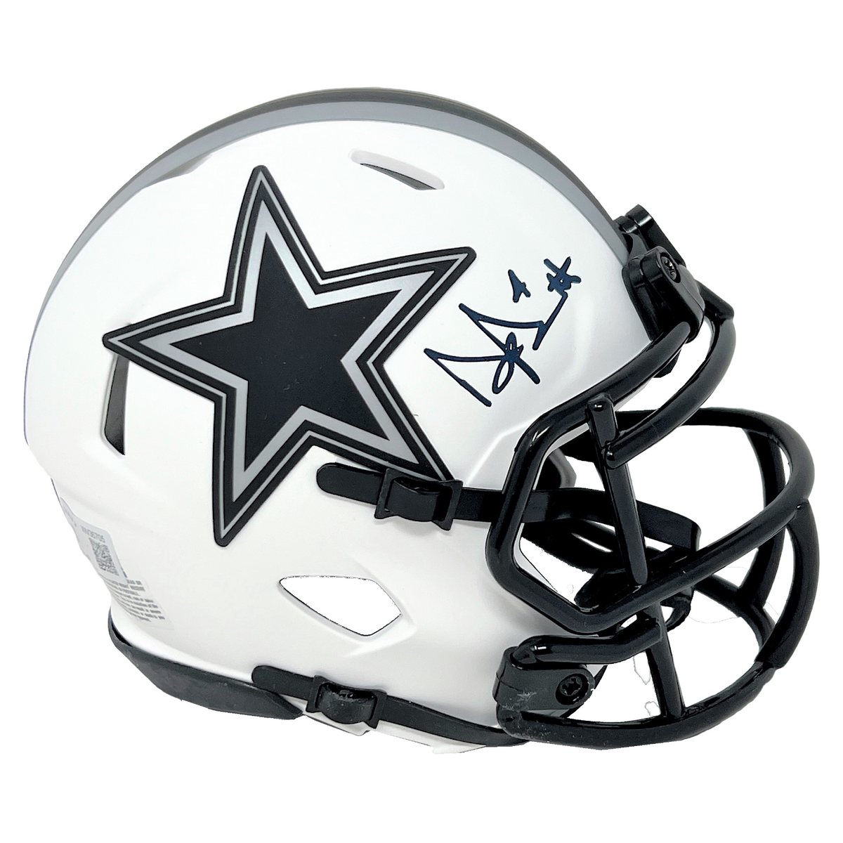 Dak Prescott Autographed Dallas Cowboys Riddell Lunar Eclipse Mini Hel -  Famous Ink