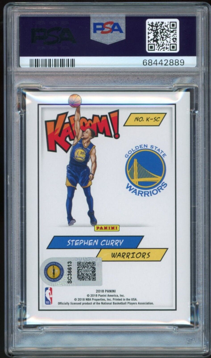 2018 Panini KABOOM! SSP #K-SC Stephen Curry On Card PSA 9/10